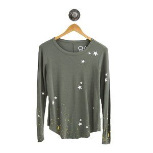 Chaser Star Print L/S Waffle Top #205-102